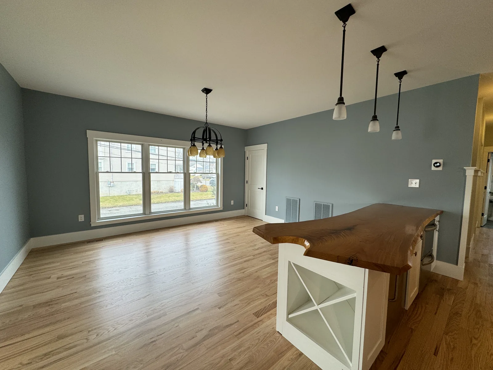 Refinished white oak floor in an open-plan Manasquan NJ home